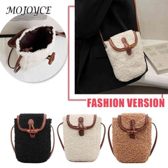 Faux Fur Shoulder Bag Autumn Winter Solid Mini Crossbody Bag for Women