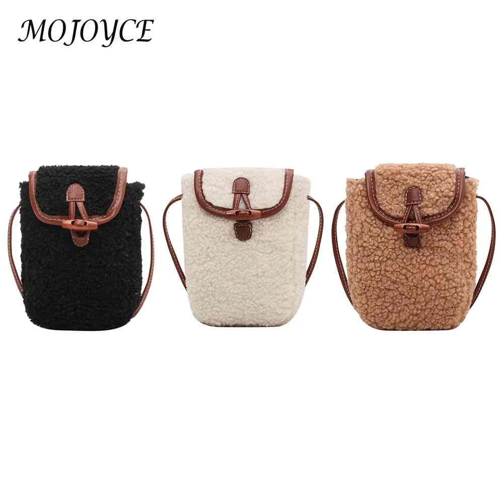 Faux Fur Shoulder Bag Autumn Winter Solid Mini Crossbody Bag for Women