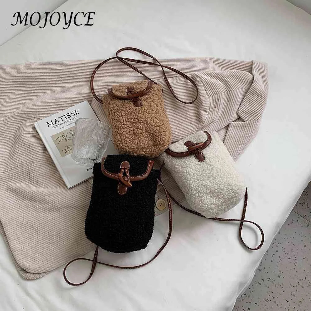 Faux Fur Shoulder Bag Autumn Winter Solid Mini Crossbody Bag for Women