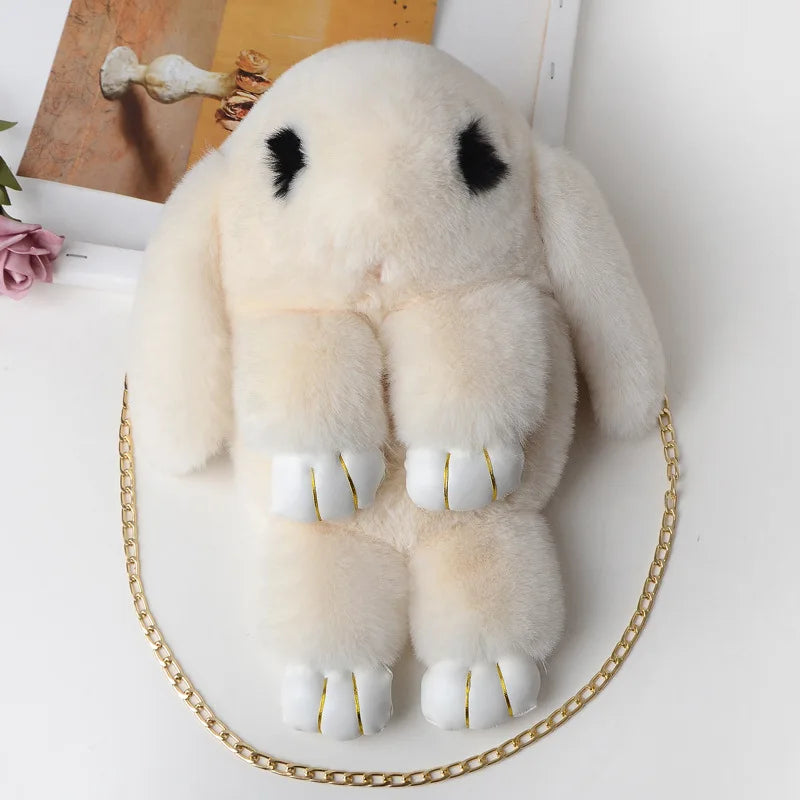 Faux Fur Women Handbag Plush Heart Shaped Shoulder Bag Clutch Purse Love Bag