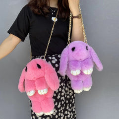 Faux Fur Women Handbag Plush Heart Shaped Shoulder Bag Clutch Purse Love Bag