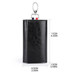 Faux Leather Key Case with Metal Hook Keychain