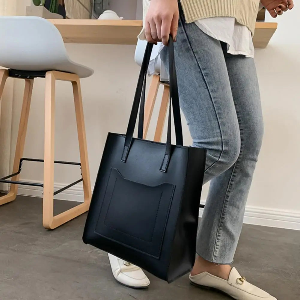 Large Capacity Faux Leather Shoulder Bag for Women