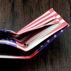 U.S. Flag Slim Wallet Purse w/ Safe Chain for Boys