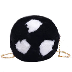 Faux Fur Women's Shoulder Bag Football Ladies Messenger Bag Female Handbag
