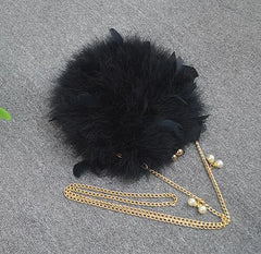 Circular Chain Shoulder Bag for Women Evening Party Plush Clutch Bags