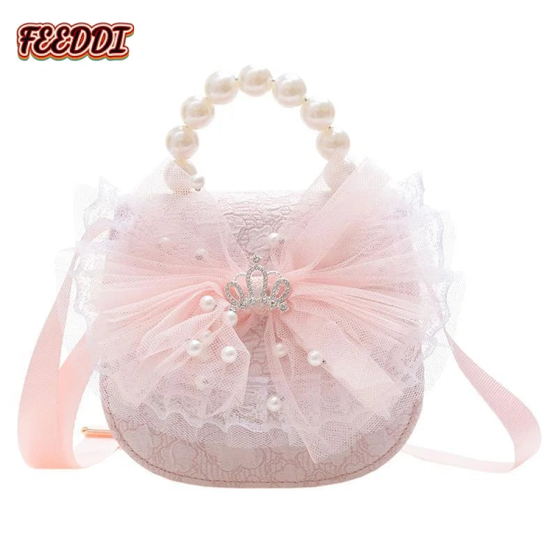 Girls' Princess Bow Shoulder Crossbody Mini Coin Purse