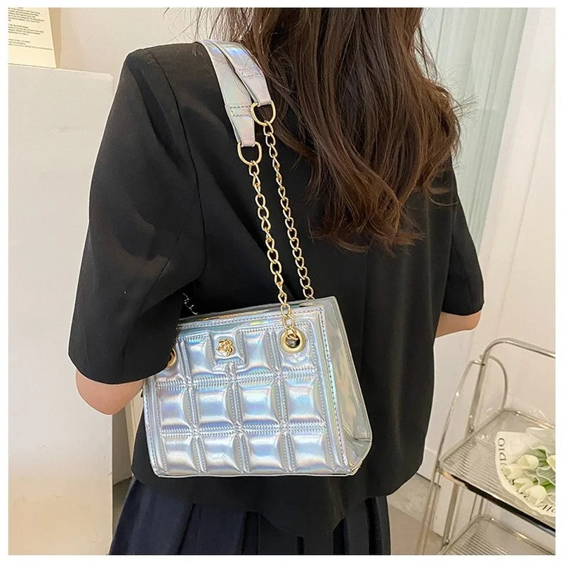 Feisifan Silver Clutch Bag Banquet Wedding Party Purse Evening Bags