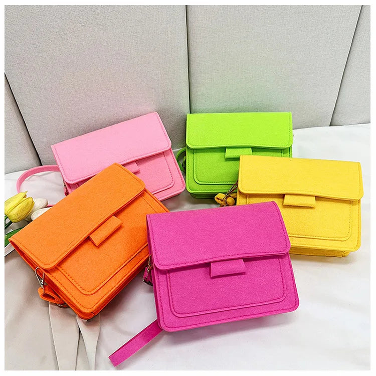 Felt Crossbody Bag Retro Solid Famous Bag