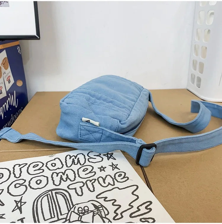 Stylish 90s Y2K Canvas Mini Crossbody Bag for Phone