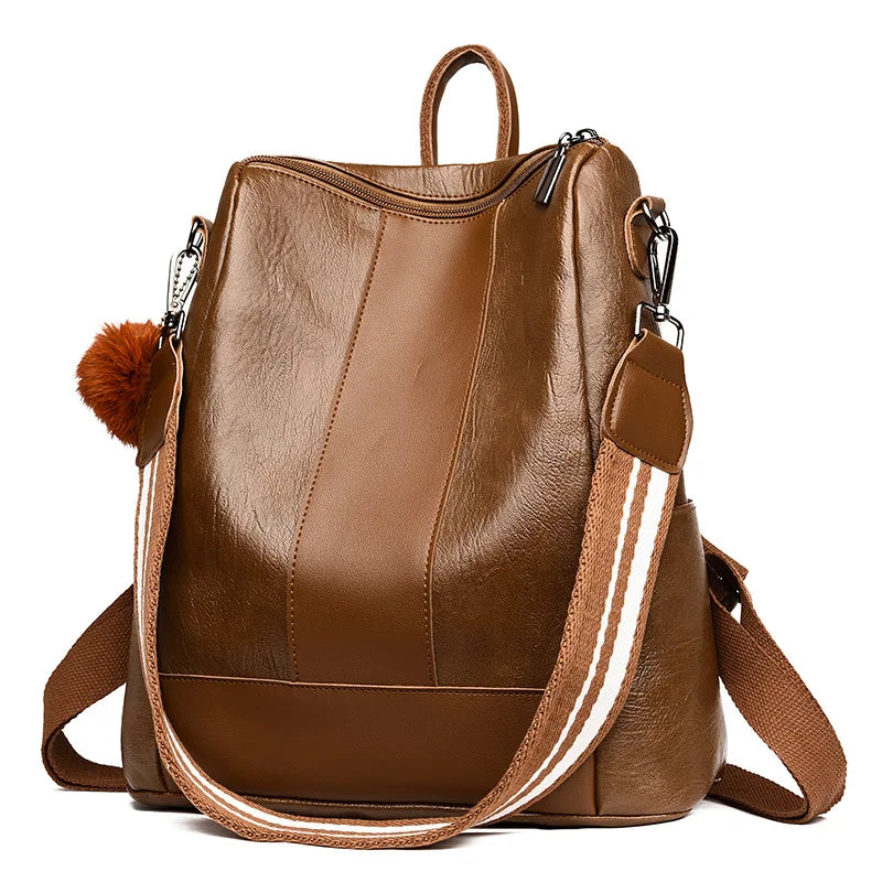 Women's Anti-theft Backpack Classic PU Leather Shoulder Bag