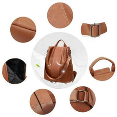 Women's Anti-theft PU Leather Backpack