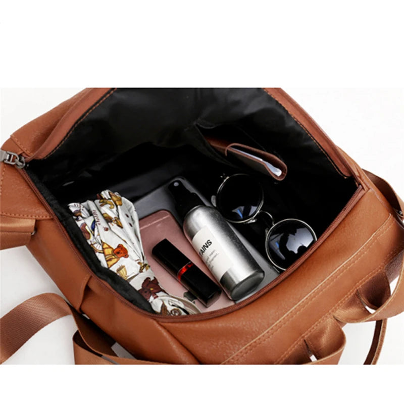 Women's Anti-theft PU Leather Backpack