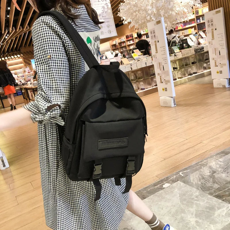 Women Backpack Casual Solid School Bag Shoulder Bag