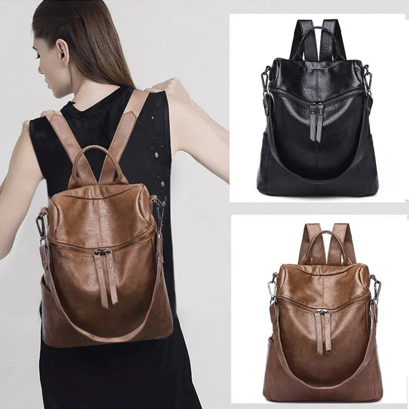 Wild Travel PU Backpack Women Leisure Bag