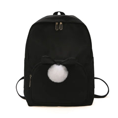 Women's Large Capacity Backpack with Hairball, Waterproof Travel Shoulder Bag