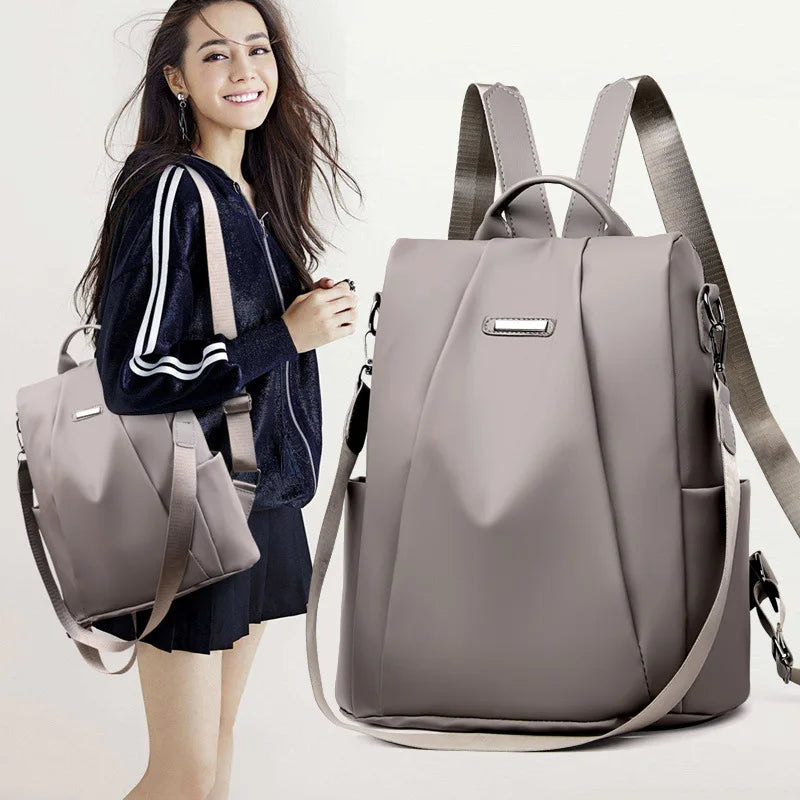 Women's Multifunction Leather Backpack Shoulder Bag