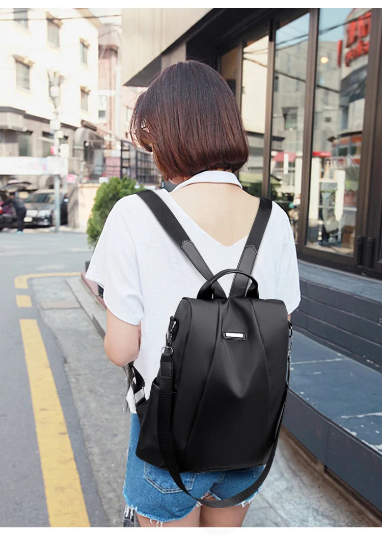Women's Multifunction Leather Backpack Shoulder Bag
