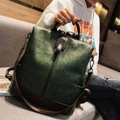 Female Backpack Multifunction Girls Leather School Shoulder Bag Travel Pack