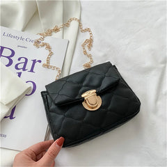 Women's Crossbody Bag Chain Style Solid Pu Leather Casual Messenger Bag