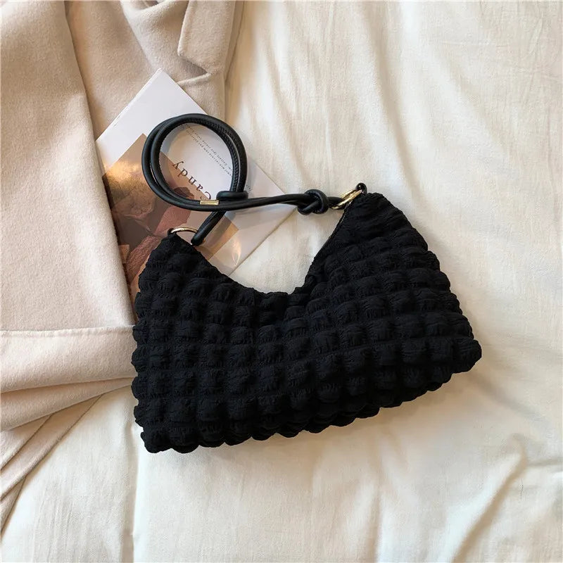 Casual Cloud Canvas Shoulder Bag Underarm Handbag for Women