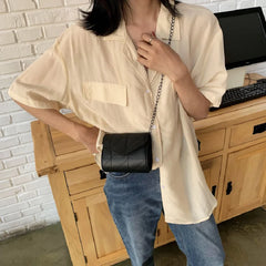 Plaid Chain Messenger Bag Casual Mini Crossbody Square Bag