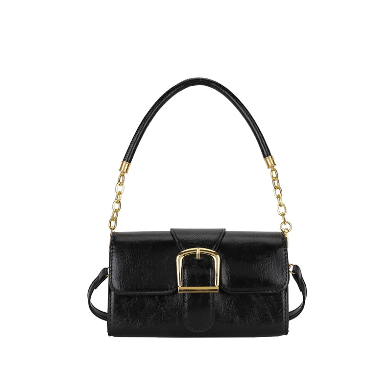 Women's Pu Leather Shoulder Bag Crossbody Metal Decoration