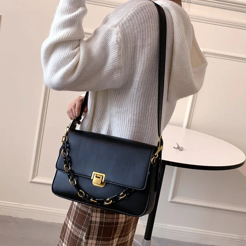 Tote Bag Pu Leather Crossbody Shoulder Square Handbag Women's Totes