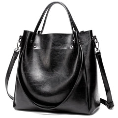 Women's Casual PU Leather Shoulder Bag Bucket Handbag
