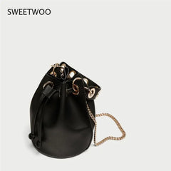 Women's Mini Bucket Bag with Chain Strap