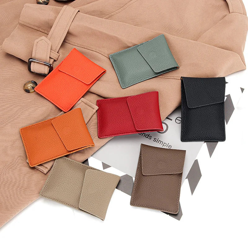 Female Card Holder Leather Mini Wallet Change Coin Pouch Money Clip Bag
