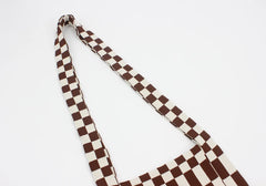 Retro Crochet Plaid Side Sling Shoulder Bag Y2K Soft Knitted Flap Crossbody