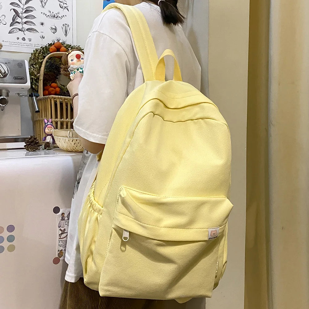 Female College Bag Cotton Fabric Student Women Backpacks