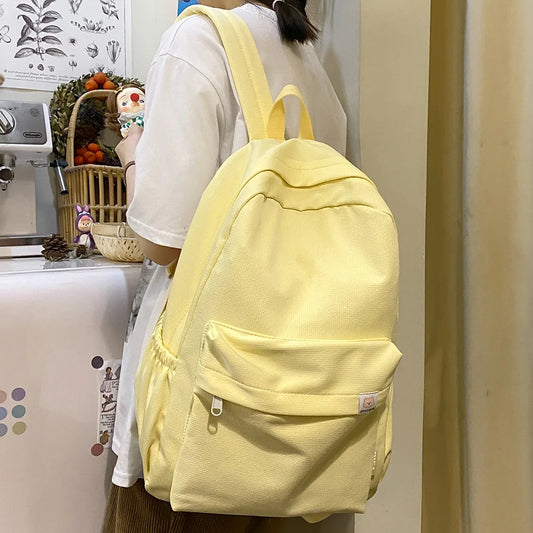 Female College Bag Cotton Fabric Student Women Backpacks