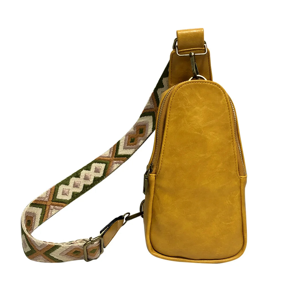 Leopard Print Crossbody Bag Small Solid Chest Bag for Her