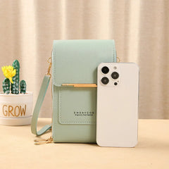 Soft Leather Crossbody Shoulder Bag for Women, Touch Screen Cell Phone Purse