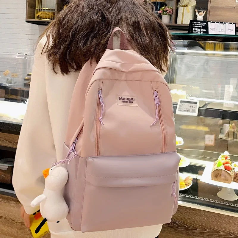 Women's Waterproof Nylon College Backpack