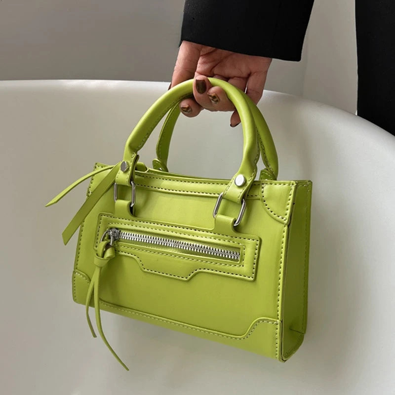 Women's Solid Shoulder Bag Crossbody Messenger PU Leather
