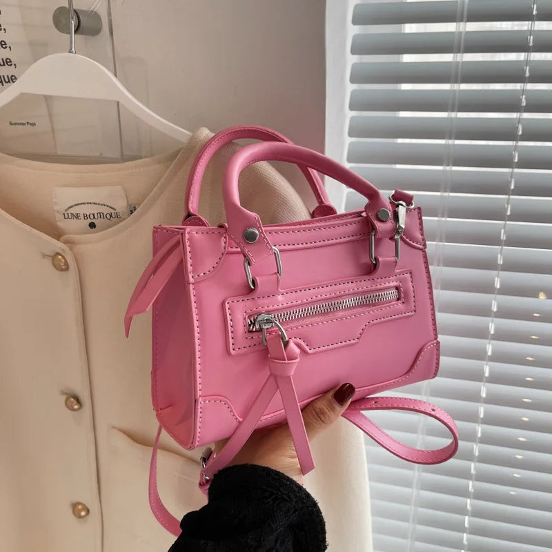 Women's Solid Shoulder Bag Crossbody Messenger PU Leather