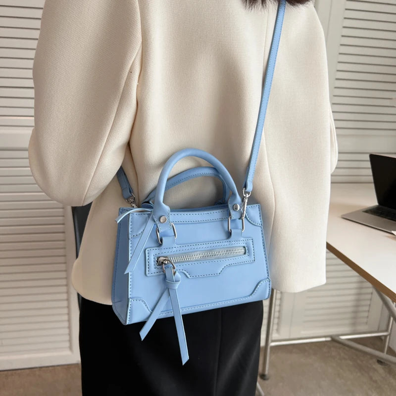 Women's Solid Shoulder Bag Crossbody Messenger PU Leather