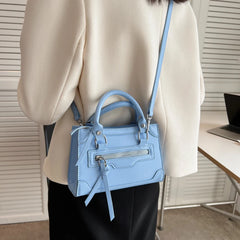 Women's Solid Shoulder Bag Crossbody Messenger PU Leather