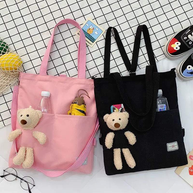 Harajuku Crossbody Canvas Bag Student Style Handbag