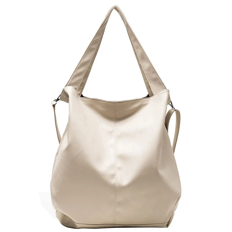 Large Capacity Hobo Handbag Leather Women Shoulder Bag