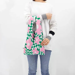 Vintage HyunA Style Knitted Crochet Floral Tote Bag