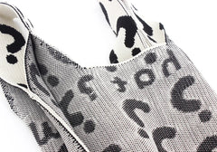 Women's Crochet Vest Short Handle Tote Bag Y2K Knitted Medium Size