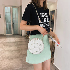 Women's Lace Circular Crossbody Bag Small Sling Shoulder Messenger Handbag