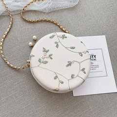 Women's Lace Circular Crossbody Bag Small Sling Shoulder Messenger Handbag