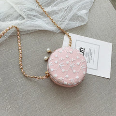 Women's Lace Circular Crossbody Bag PU Leather Handbag