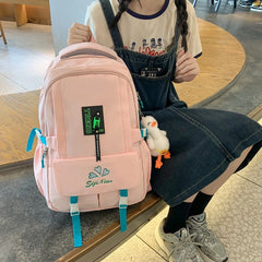 Embroidered Waterproof Nylon Women Backpack