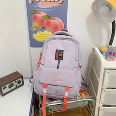 Embroidered Waterproof Nylon Women Backpack